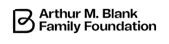 Logo of Arthur M. Blank Family Foundation with stylized initials 'B' and 'Blank' in black text.