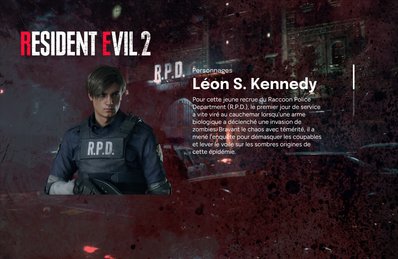 Slider des personnages de la liscence Resident EVIL (2)