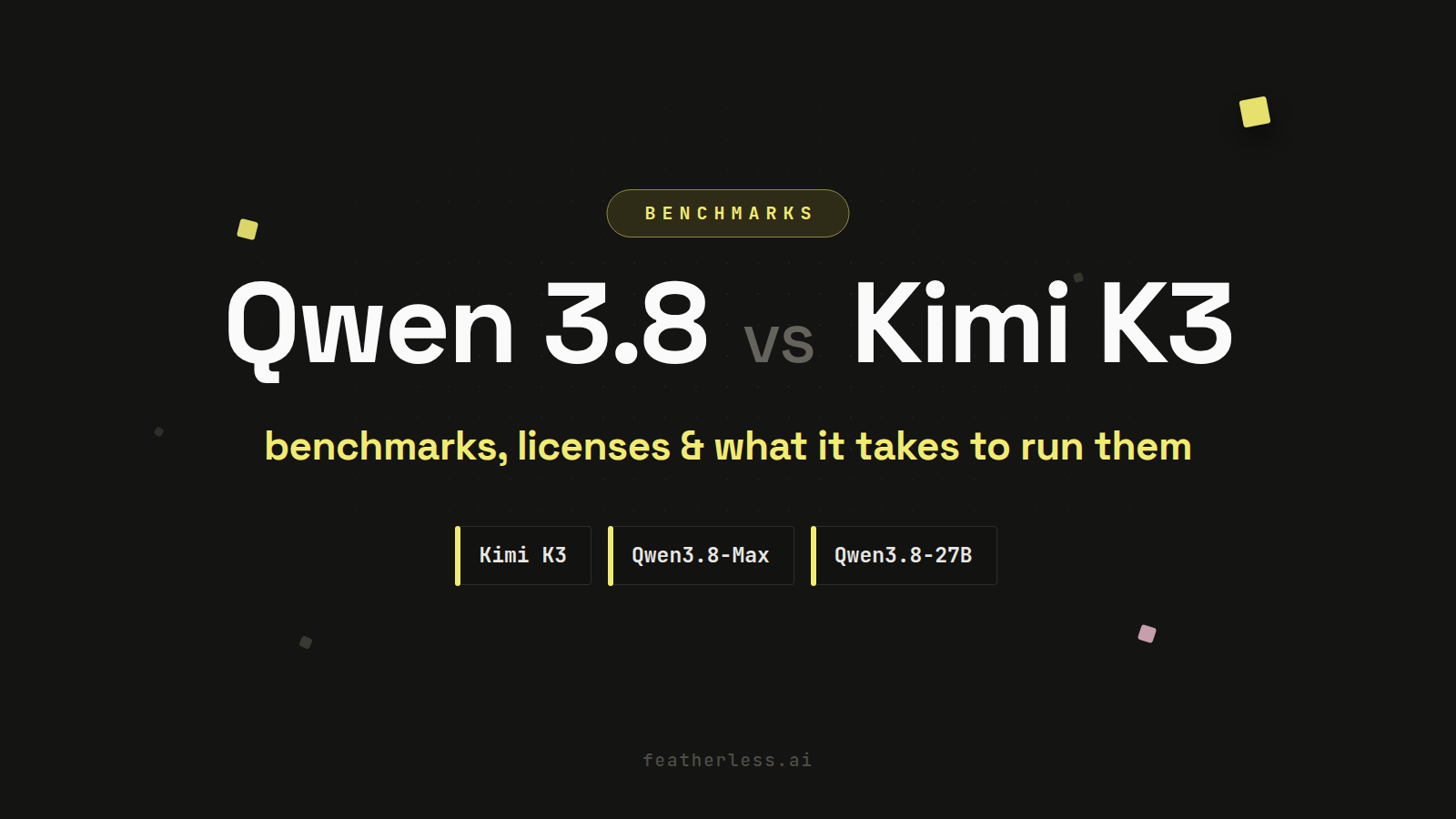 Qwen 3.8 vs Kimi K3 cover: benchmarks, licenses and what it takes to run them — comparing Kimi K3, Qwen3.8-Max and Qwen3.8-27B