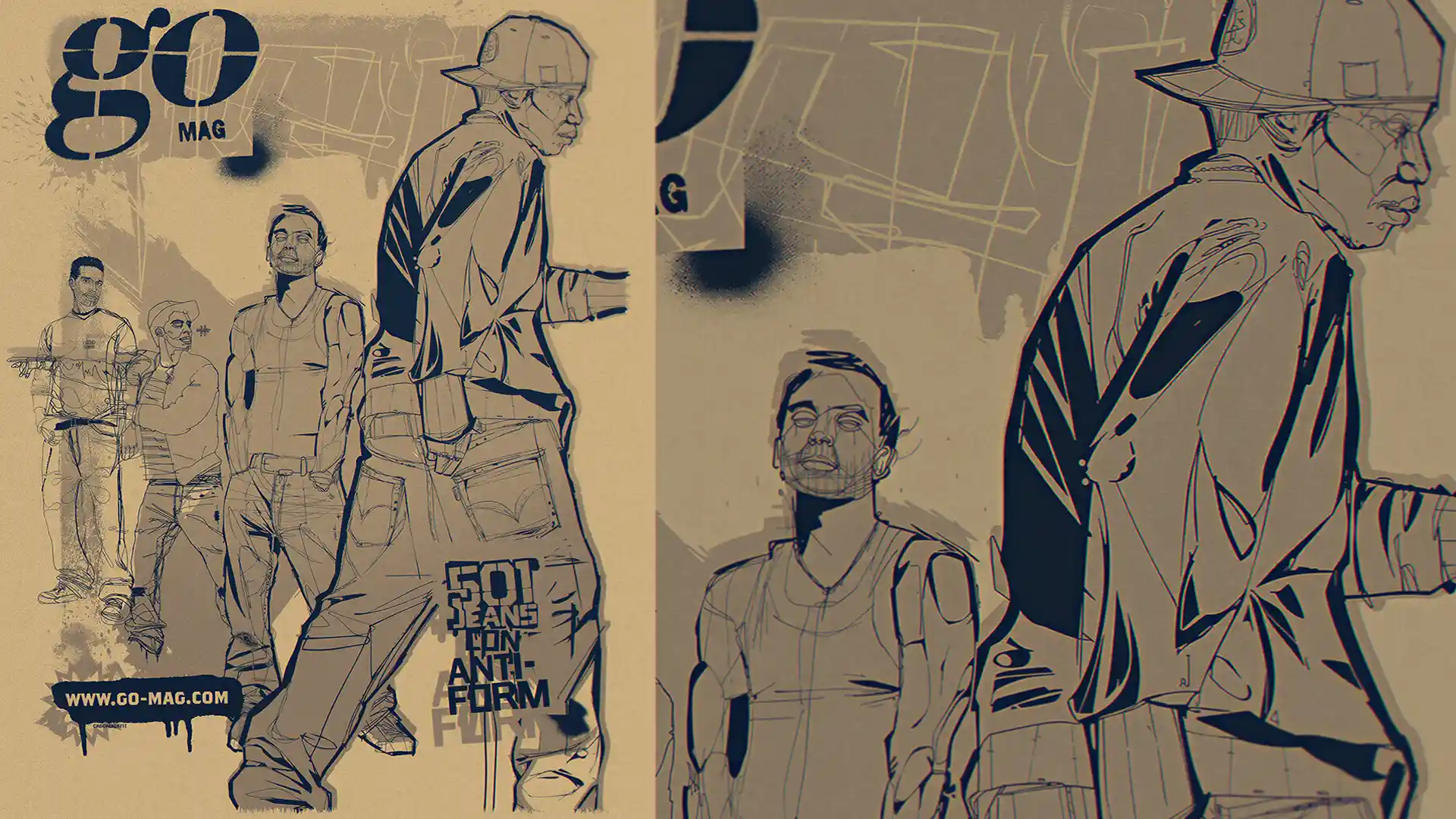 Instalación ilustrada para Levi’s Sónar, 2004