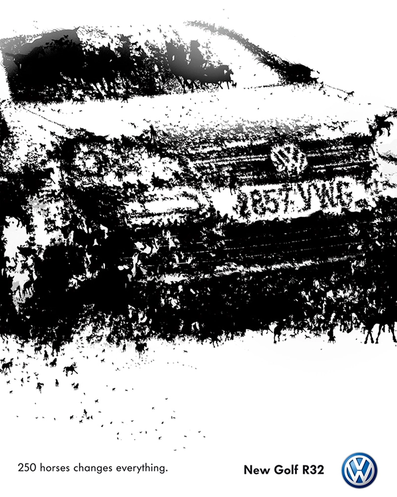 Campaña 360º & Key Visuals para Volkswagen Golf R32 250 caballos, 2006