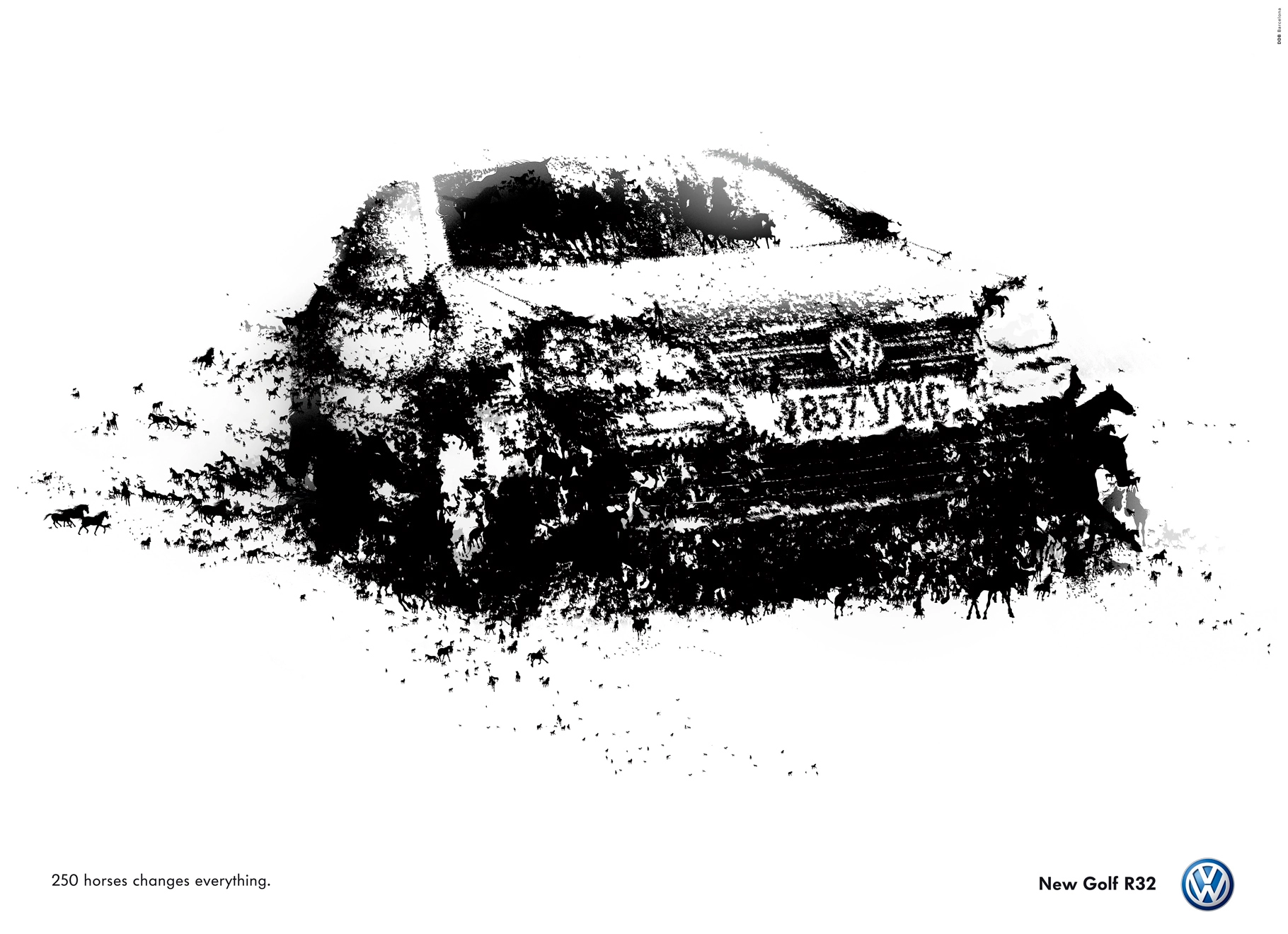 Campaña 360º & Key Visuals para Volkswagen Golf R32 250 caballos, 2006