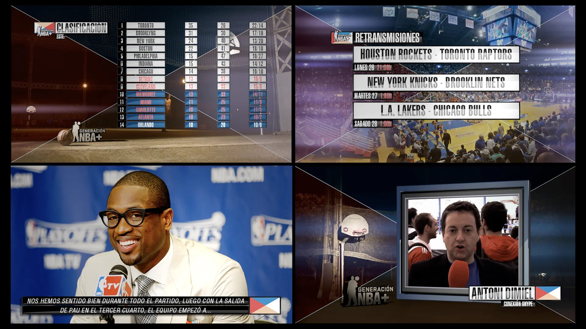 Visuales televisión & Pintura mural para Canal+ Generación NBA, 2014