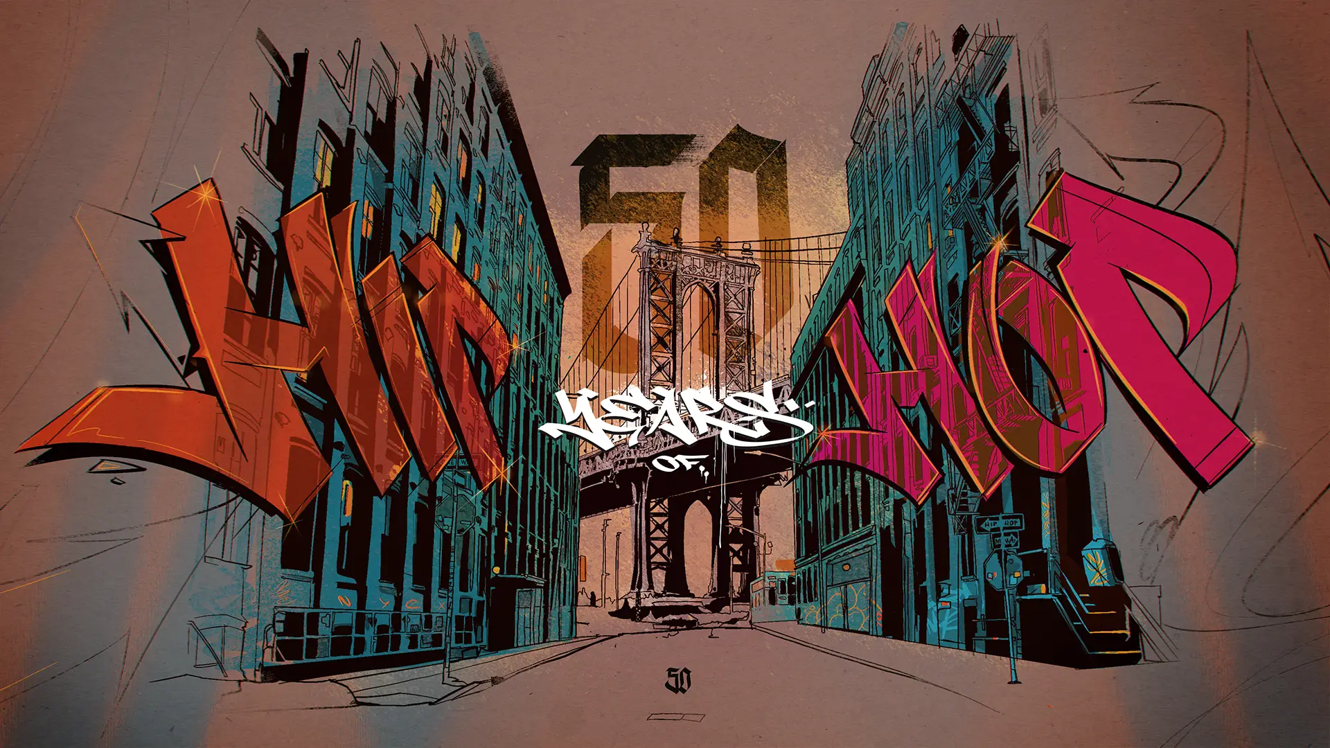 Identidad visual para AUDIBLE Amazon USA, 50 aniversario Hip Hop, 2024