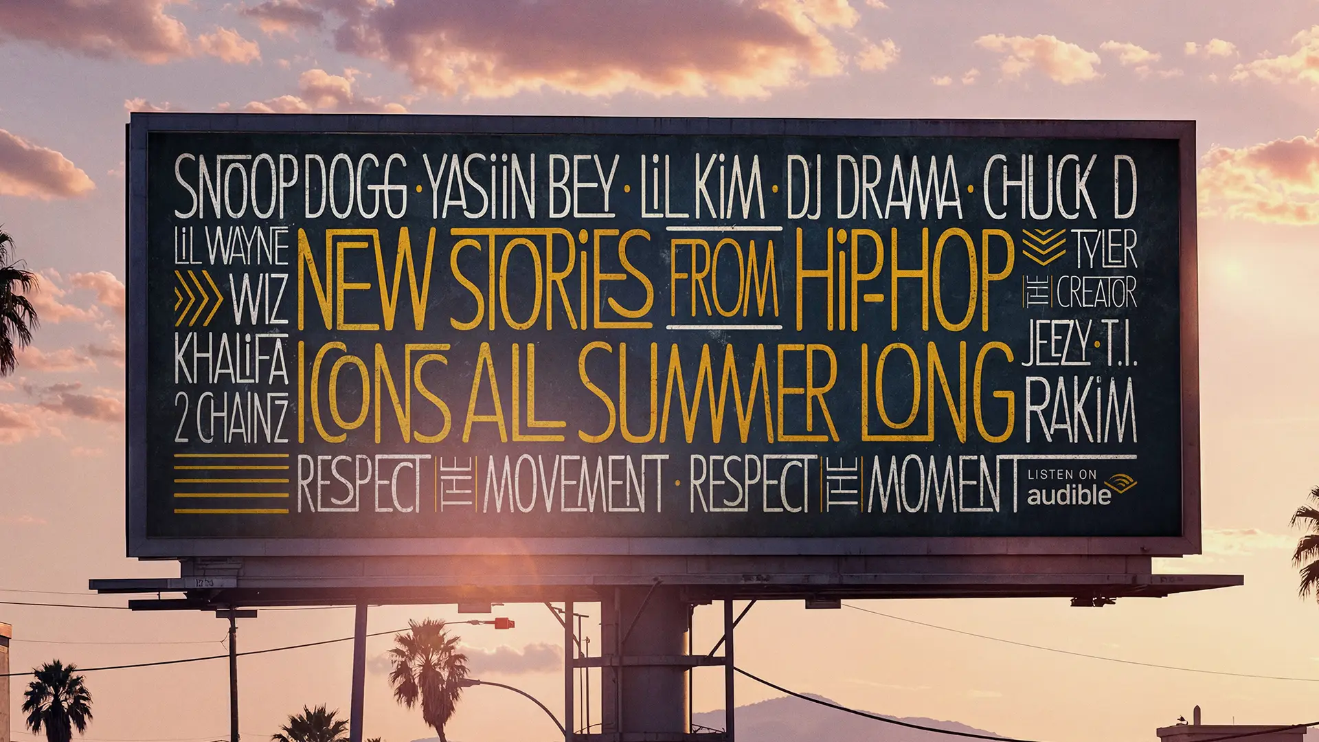 Identidad visual para AUDIBLE Amazon USA, 50 aniversario Hip Hop, 2024