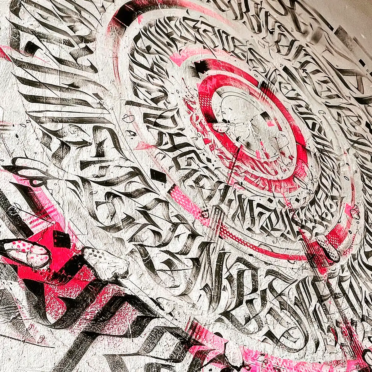 Pintura mural para La Muriel, Caligrafía Circular, 2021