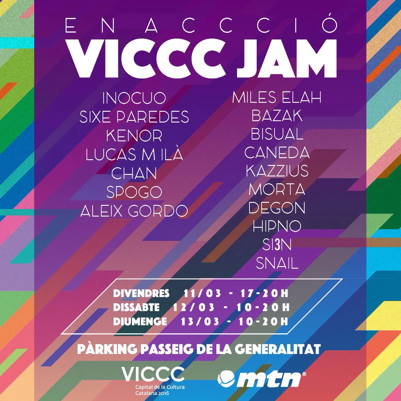 Live painting & Pintura mural para VICCC JAM Capital de la Cultura Catalana, 2016