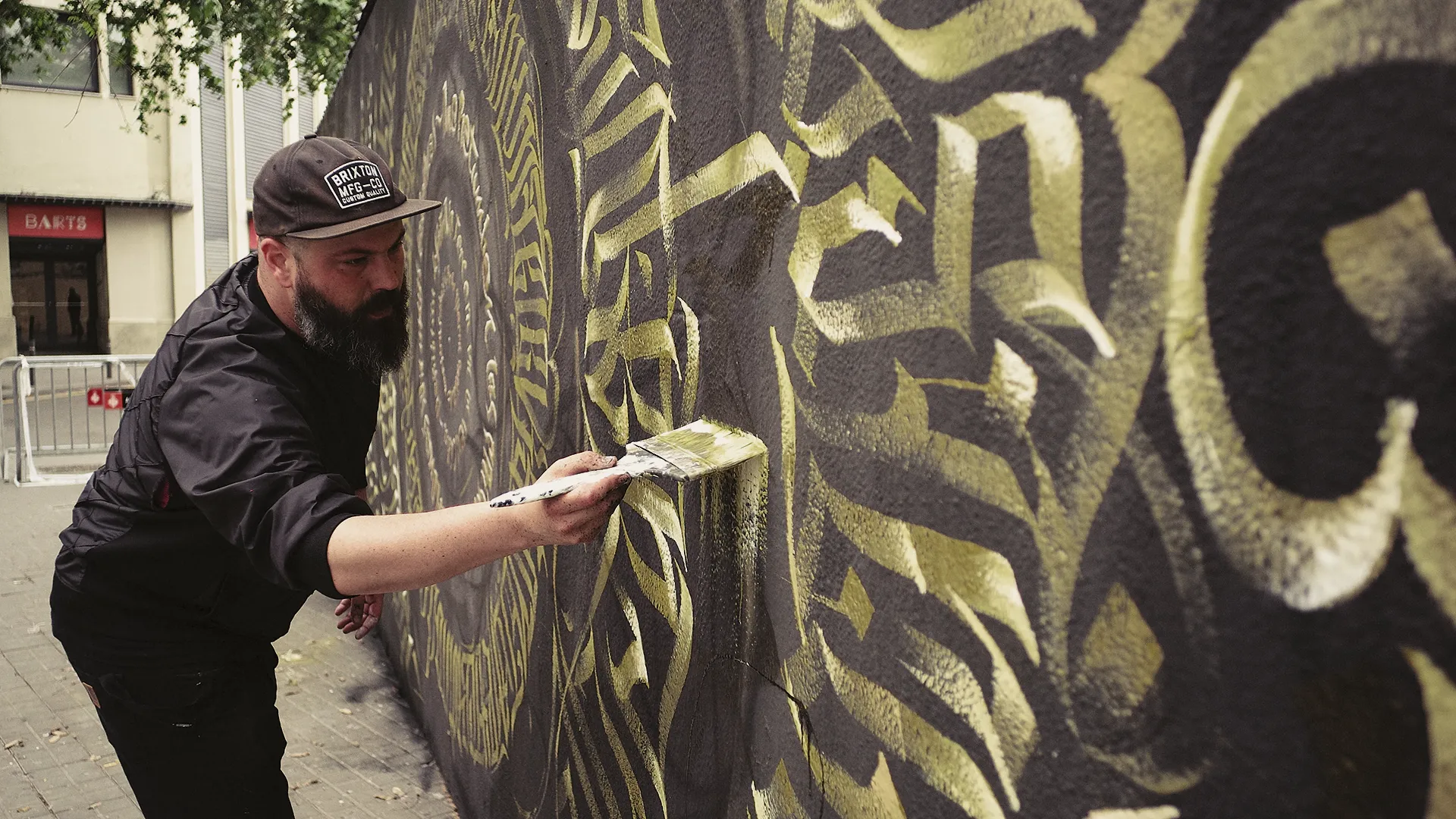 Pintura mural para Arnau Gallery, Caligrafía Circular, 2018