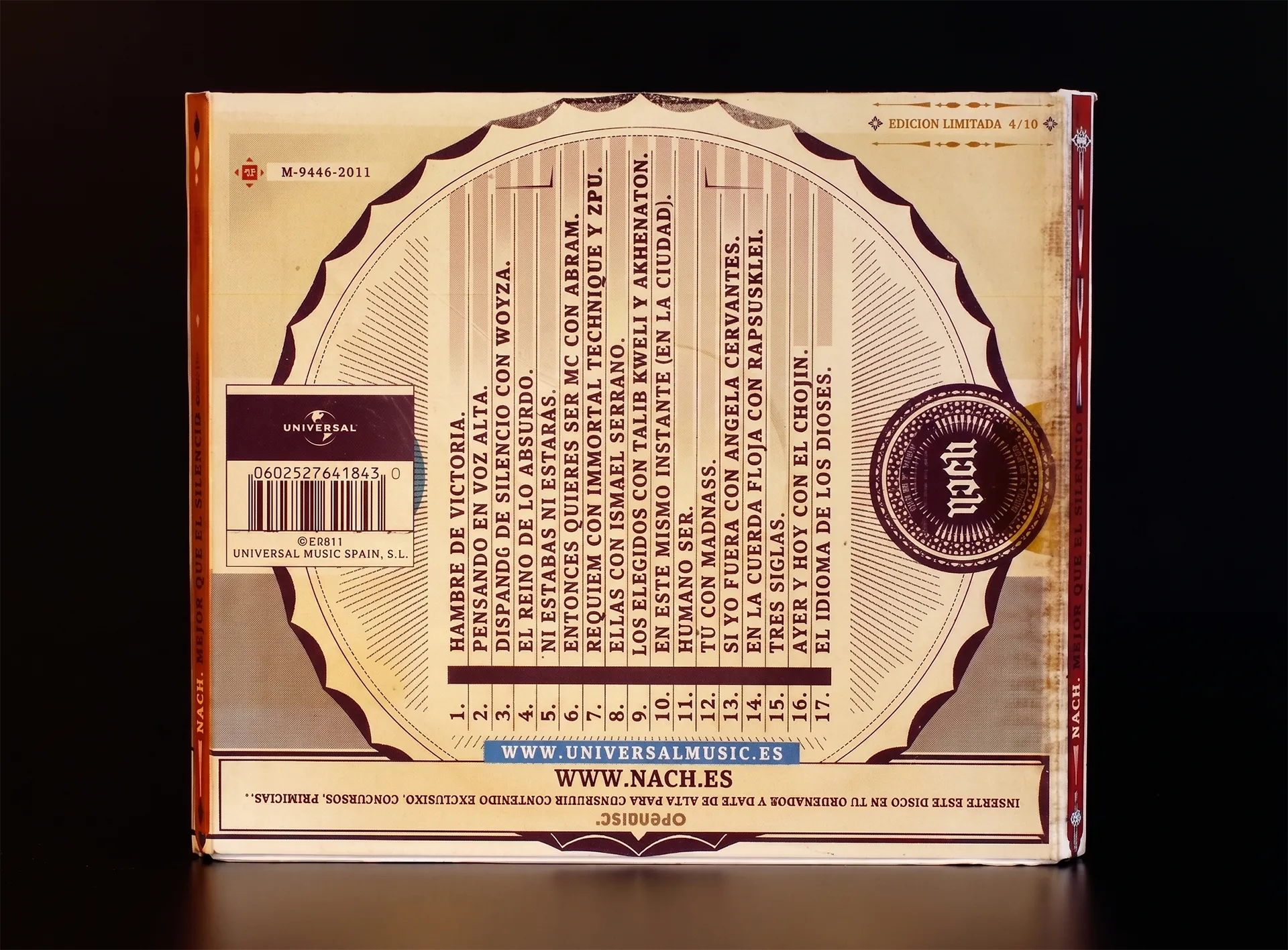 Packaging LP para Nach, Mejor que el silencio, 2011