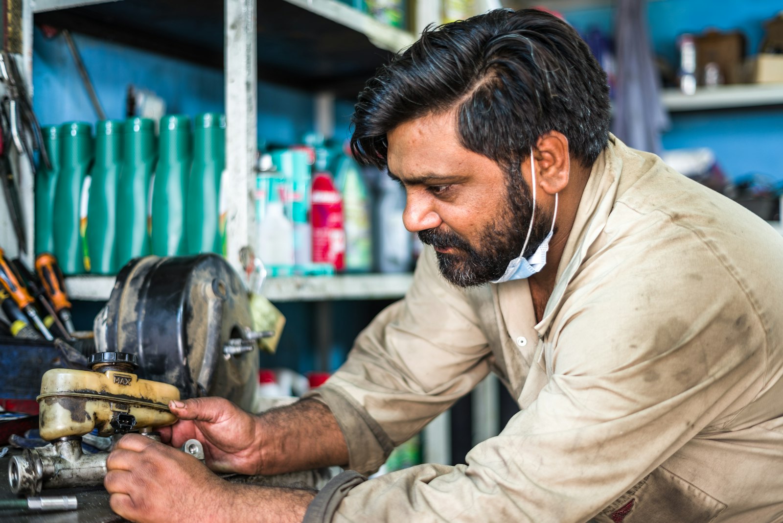 Technician working on equipment in a licensed trade that requires certification