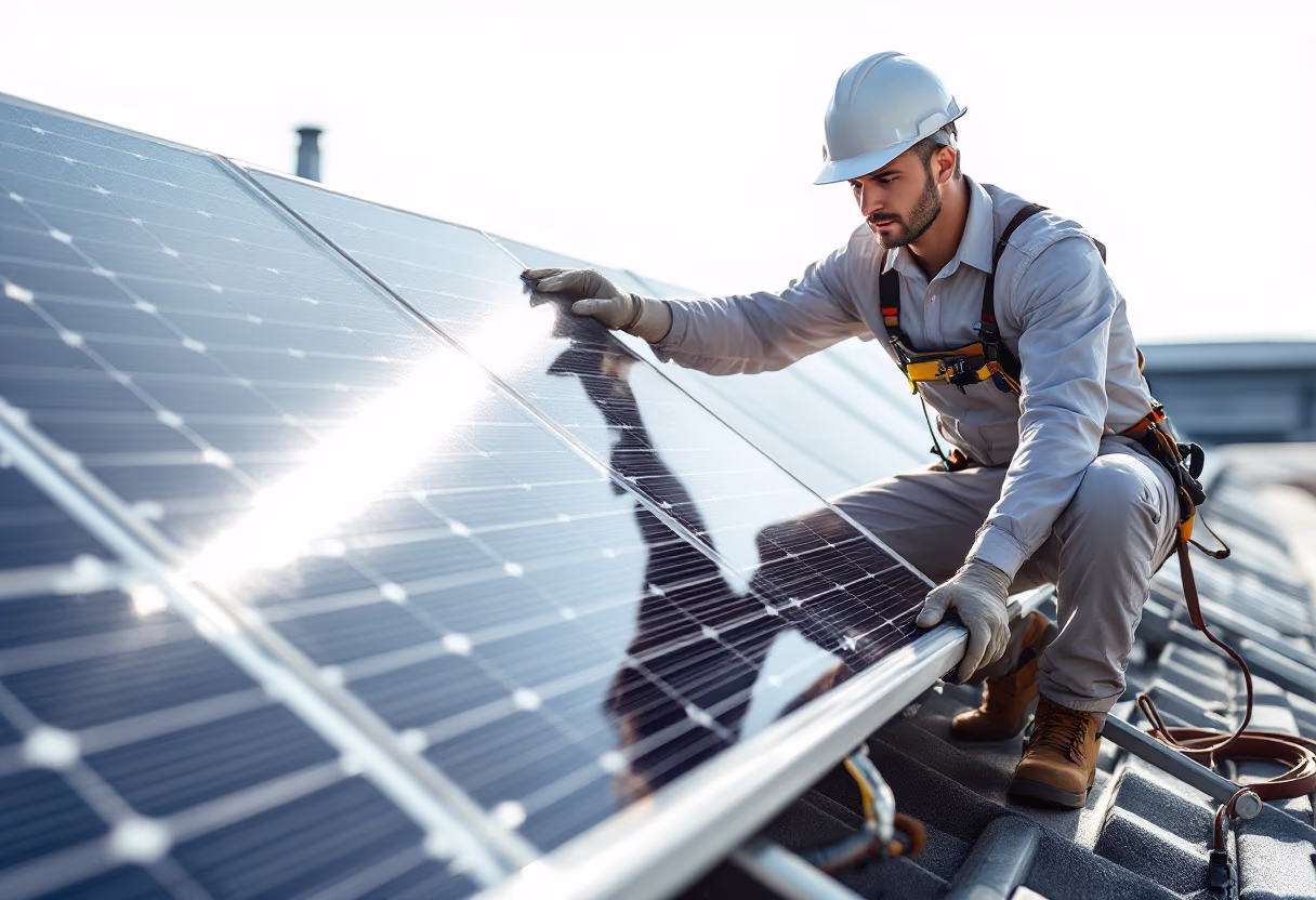 image of solar panel installation in progress