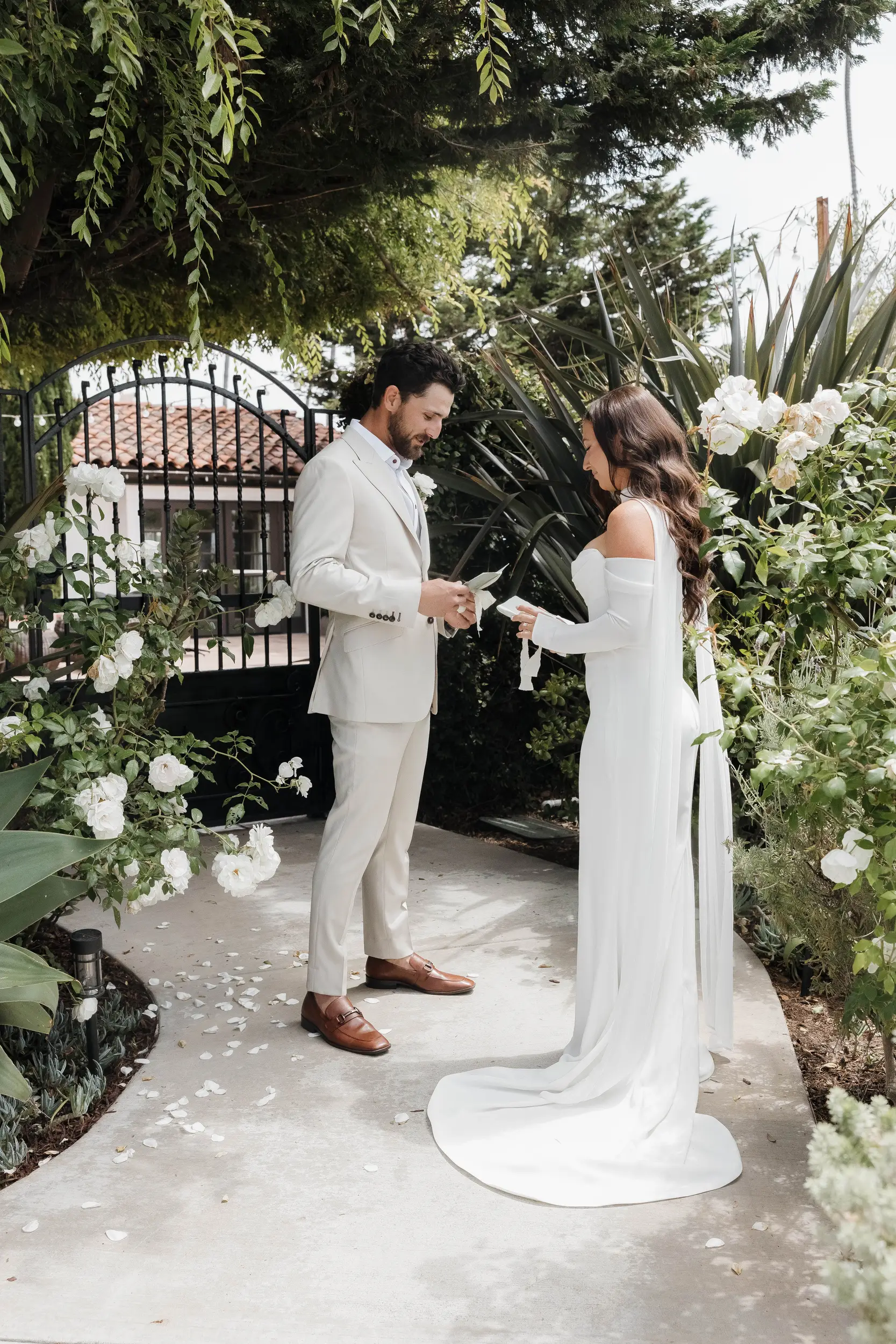 Bride and groom share private vows.