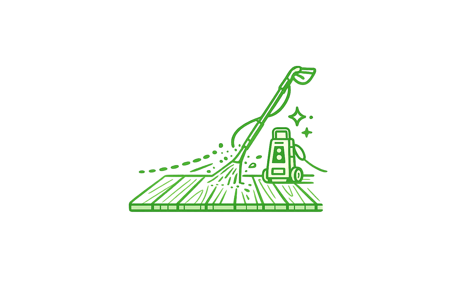 Fliserens med højtryksrenser fjerner alger og snavs