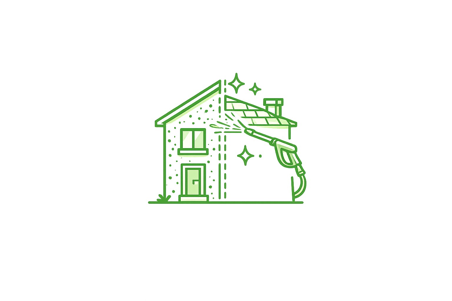 Facaderens af hus fjerner alger og snavs