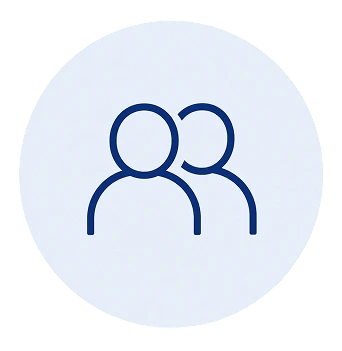 Icona persone per un corso di inglese online con teacher dedicato che conosce lo studente