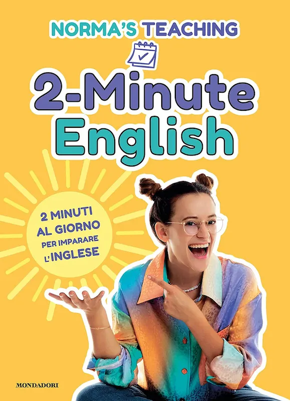 Copertina del libro 2-Minute English di Norma’s Teaching per imparare l’inglese in due minuti al giorno