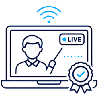 Icona lezione in videochiamata per corsi di inglese live con insegnanti certificati