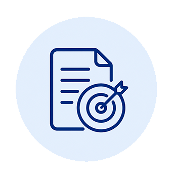 Icona documento con bersaglio per la fiducia e la collaborazione nel team di Norma’s Teaching