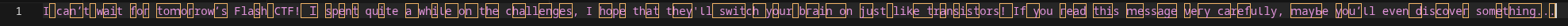 The reply text in an editor with non-ASCII characters highlighted