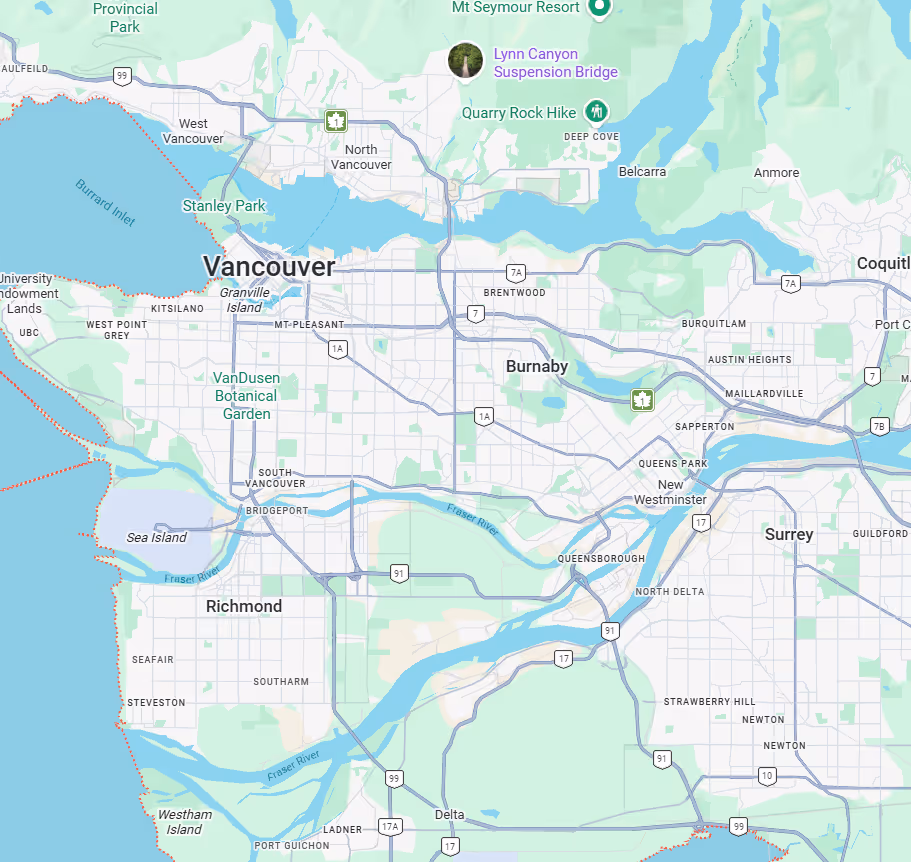 Metro Vancouver map