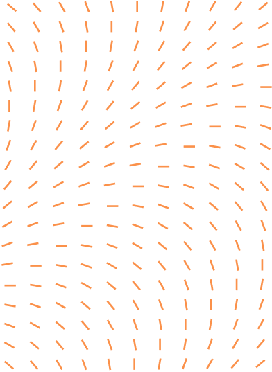 Abstract pattern of curved dashed orange lines on a black background creating a wave-like motion effect.