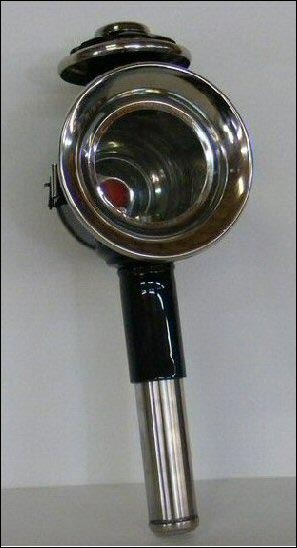 12.5cm Carriage Lamp - Black & Chrome Round