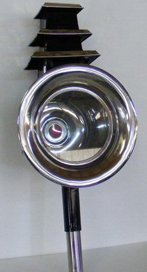 23cm Carriage Lamp - Black & Chrome Round