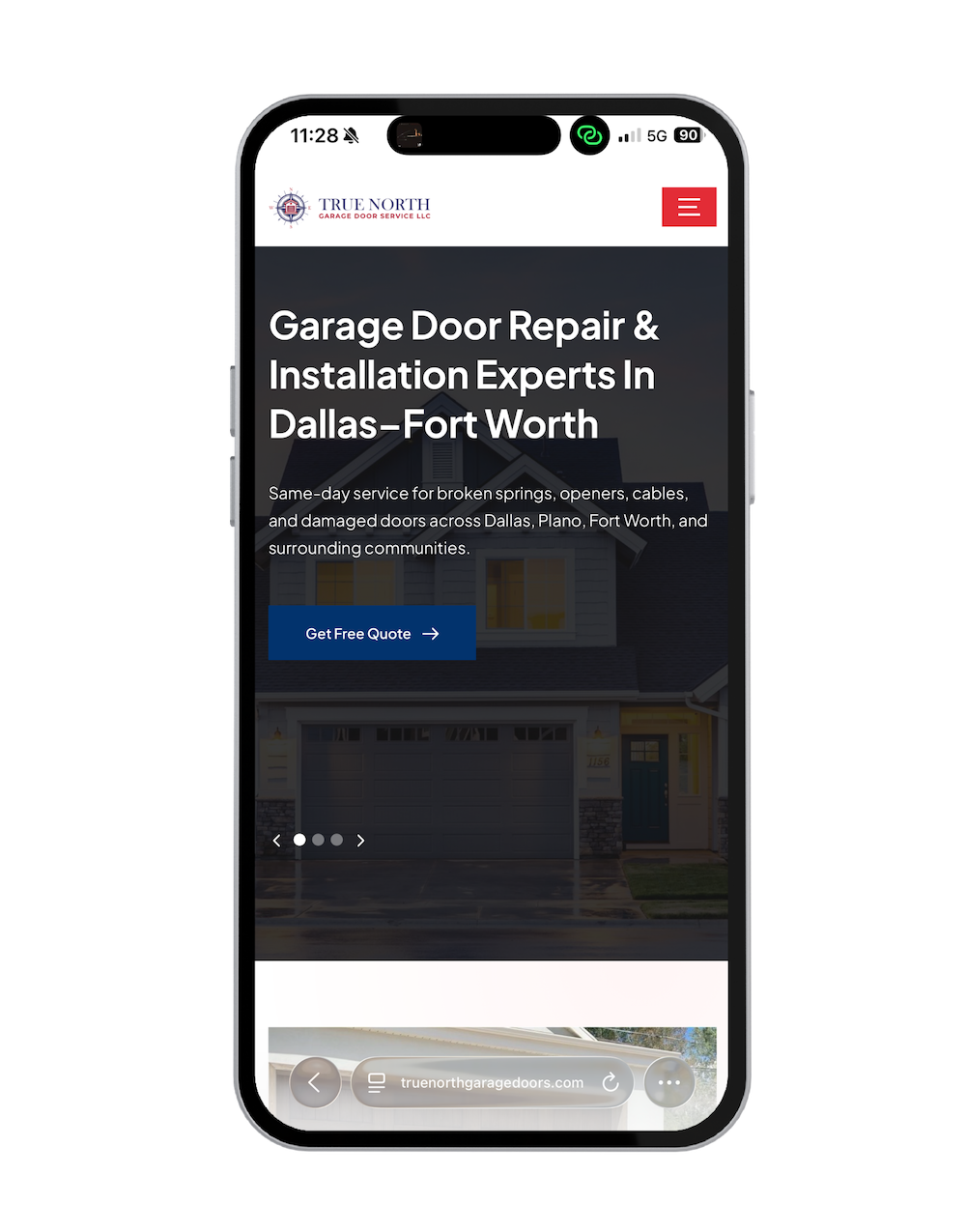 Website on phone