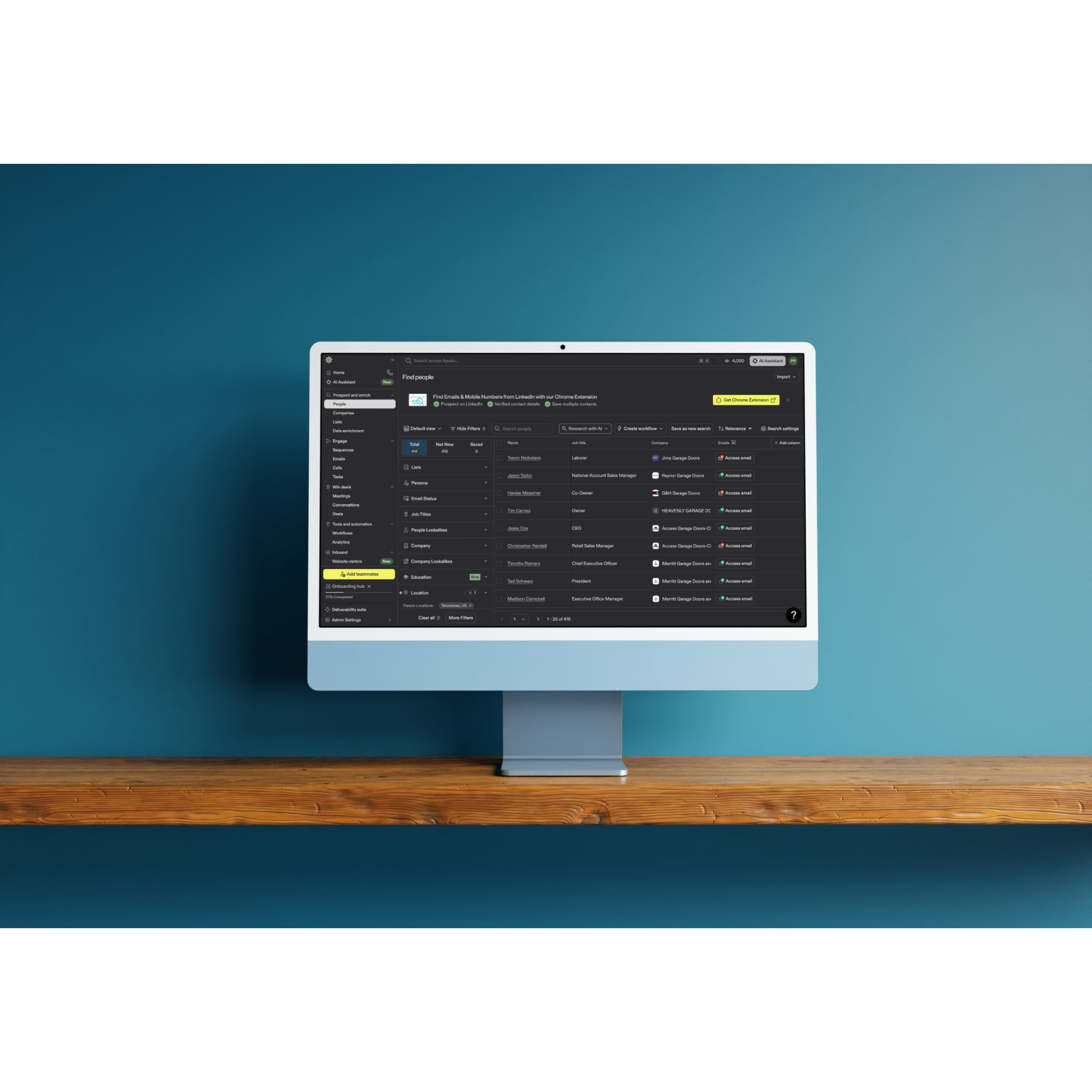 Computer showing CRM