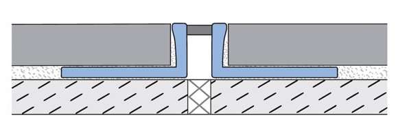 Technical cross-section schematic of the Küberit KE-A expansion joint profile