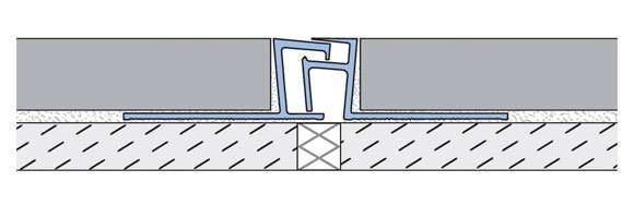 Technical cross-section schematic of the Küberit KE-B expansion joint profile