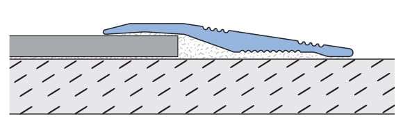 Technical cross-section diagram of the Küberit KR-B ramp / reducer profile