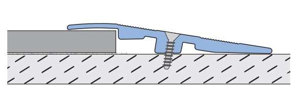 Technical cross-section diagram of the Küberit KR-E ramp / reducer profile