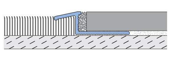 Technical cross-section diagram of the Küberit KR-I ramp / reducer profile