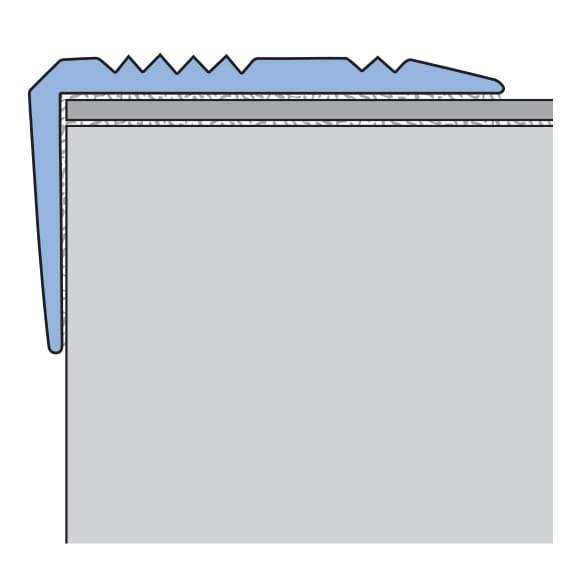 Technical cross-section diagram of the Küberit KS-K stair-nosing profile