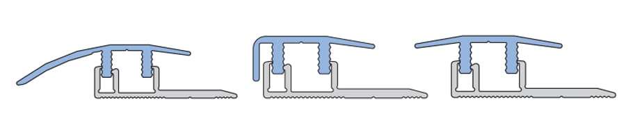 Technical cross-section diagram of the Küberit KC-D clip-system profile