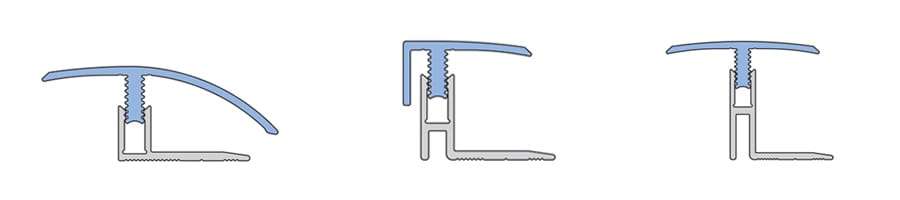 Technical cross-section diagram of the Küberit KC-M clip-system profile