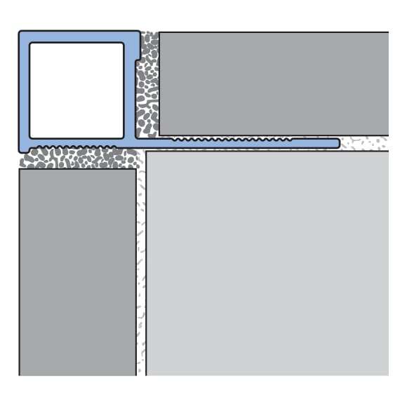 Technical cross-section diagram of the Küberit KW-O wall-protection profile