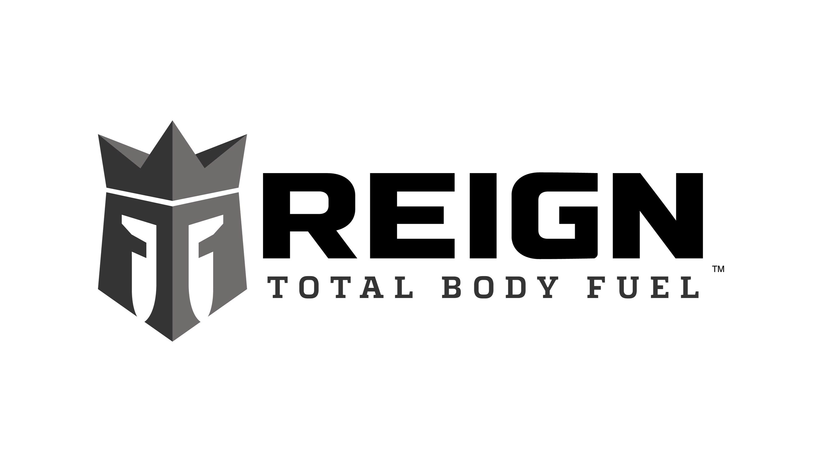 REIGN logo with a stylized crown helmet icon and the slogan Total Body Fuel beneath the brand name.