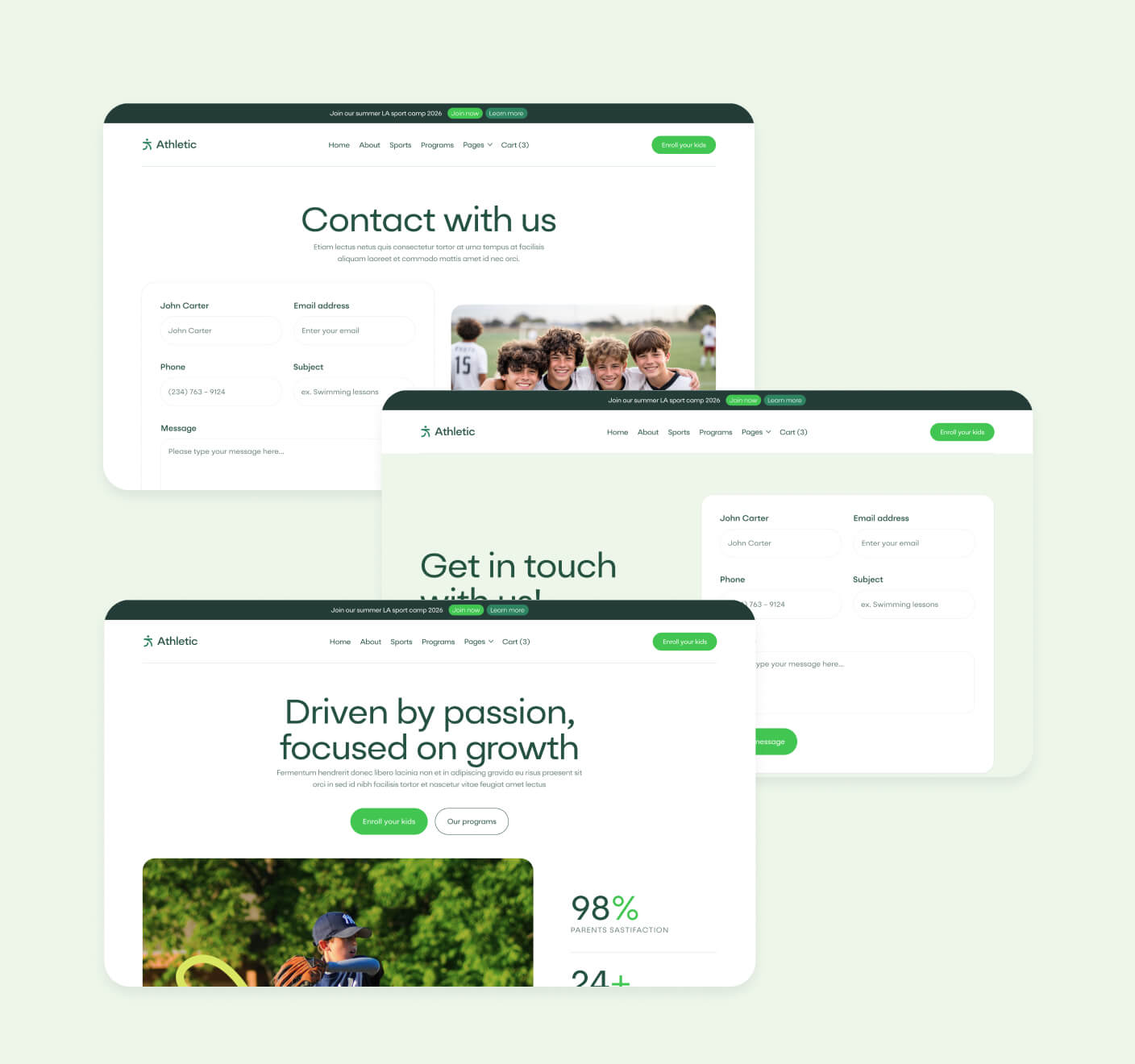 Athletic - 85+ Sections Included - Sports Academy Webflow Template