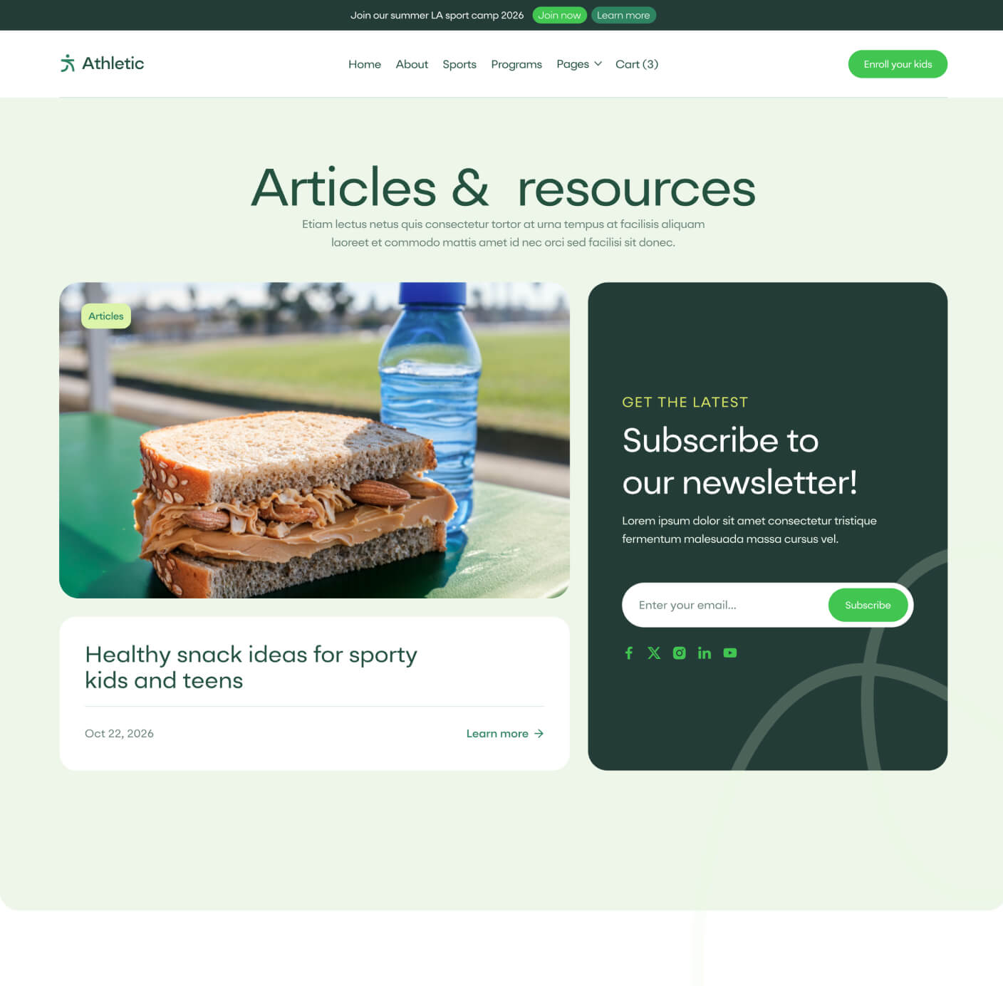 Athletic - Blog V2 Page - Sports Academy Webflow Template
