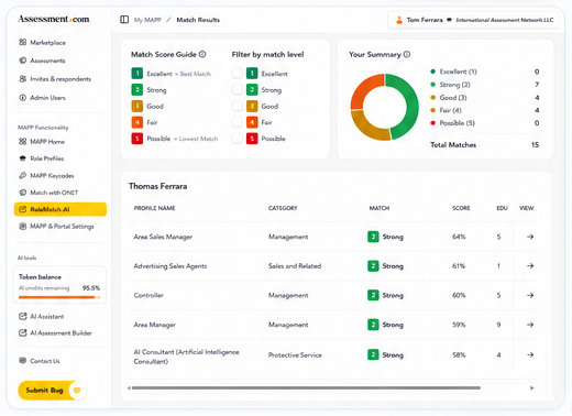 Assessment.com platform dashboard