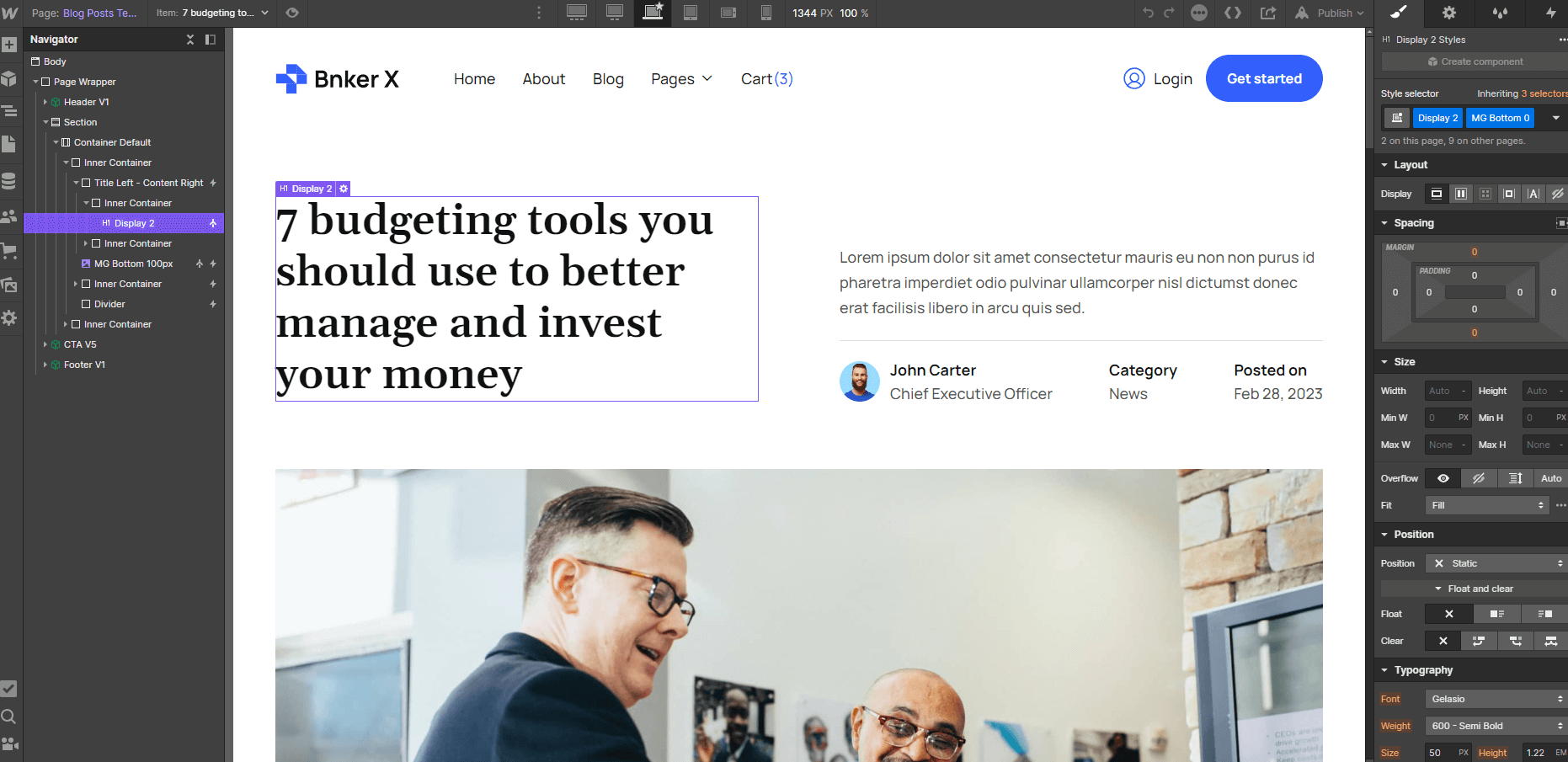 CMS Page - Bnker X Webflow Template