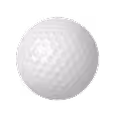 White golf ball with dimpled surface on transparent background.
