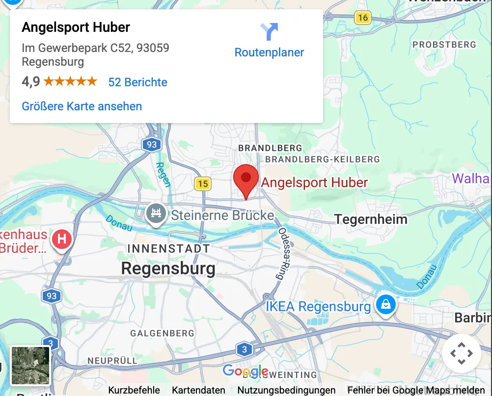 Angelsport Huber Regensburg Map