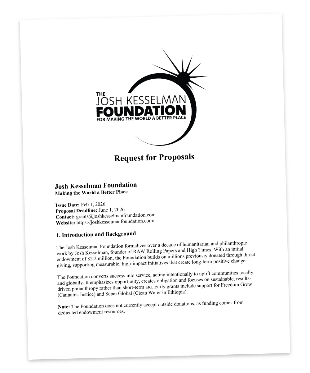 The Josh Kesselman Foundation for Making the World a Better Place Request for Proposals Page 1
