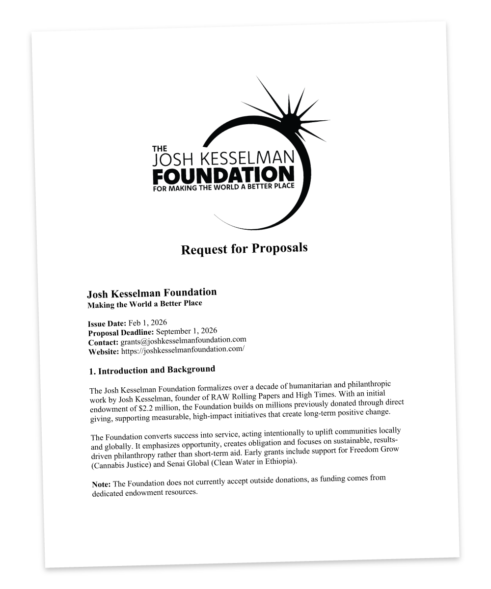 The Josh Kesselman Foundation for Making the World a Better Place Request for Proposals Page 1