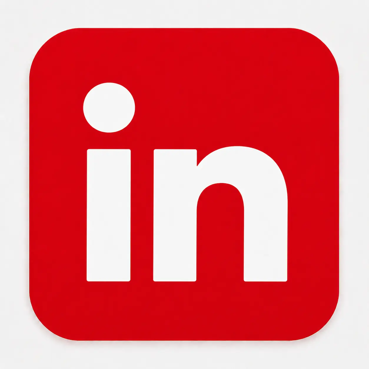 White lowercase 'in' letters on a red rounded square background.