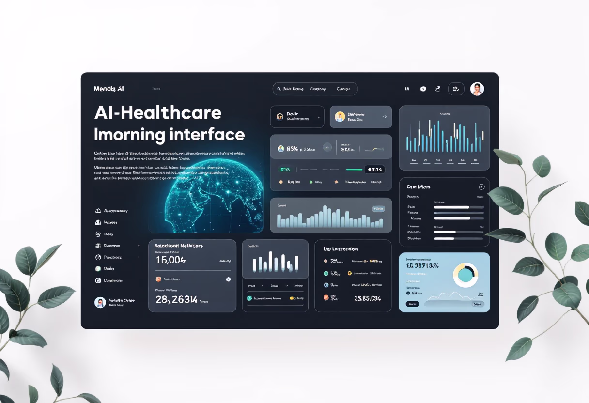 [interface] image of ai software displayed separately, filling background (for an ai healthcare company)