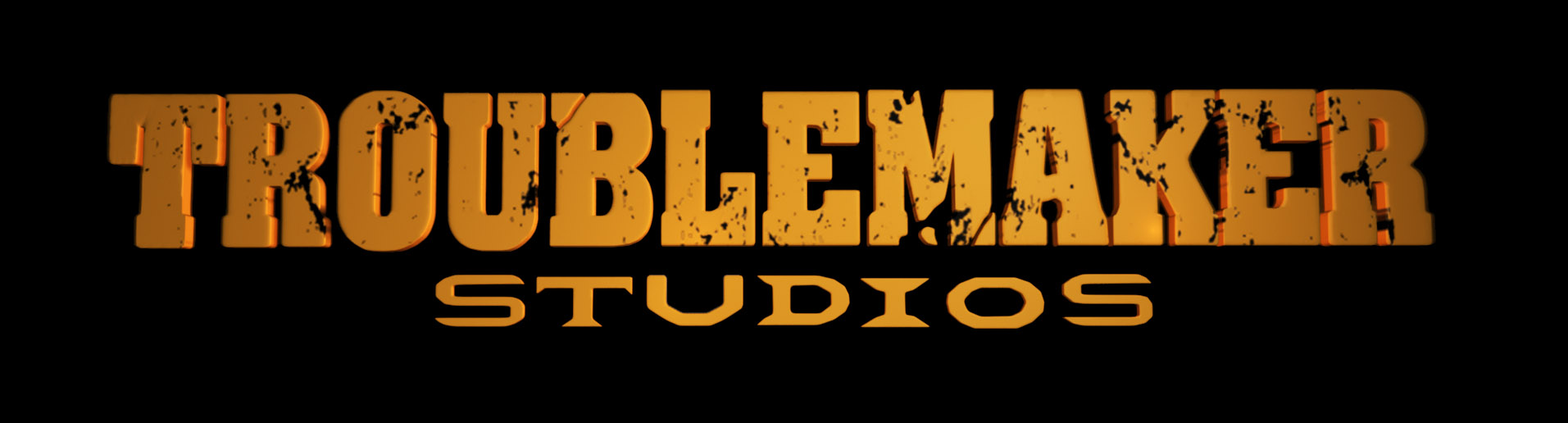 Orange distressed text logo reading 'TROUBLEMAKER' above 'STUDIOS' on a black background.